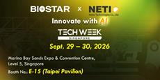 BIOSTAR pr&auml;sentiert IPC- und Edge-AI-Computing-L&ouml;sungen mit Netio-Technologien auf der Tech Week Singapore 2026.