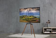 reflecta pr&auml;sentiert schwenkbaren TV-Stand „Elegant 65W“ mit drei Holzbeinen 